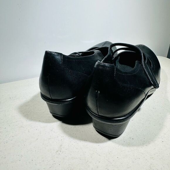 Abeo Black Leather Cameo Mary Jane Orthotic Slip Slip Resistant Clog 9 - Picture 5 of 8